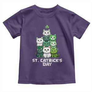 St. Patrick's Day Irish Cat Toddler T Shirt Cute Cats Saint Pattys TS10 Purple Print Your Wear