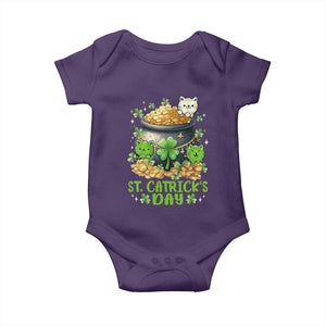 Cats St Patricks Day Baby Onesie Pot Of Gold Kitty Lover Lucky Irish TS10 Purple Print Your Wear