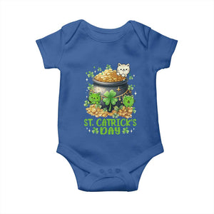 Cats St Patricks Day Baby Onesie Pot Of Gold Kitty Lover Lucky Irish TS10 Royal Blue Print Your Wear