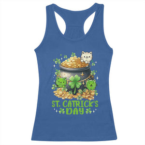Cats St Patricks Day Racerback Tank Top Pot Of Gold Kitty Lover Lucky Irish TS10 Royal Blue Print Your Wear