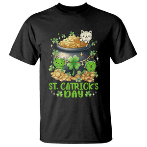 Cats St Patricks Day T Shirt Pot Of Gold Kitty Lover Lucky Irish TS10 Black Print Your Wear