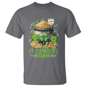 Cats St Patricks Day T Shirt Pot Of Gold Kitty Lover Lucky Irish TS10 Charcoal Print Your Wear