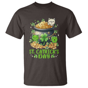 Cats St Patricks Day T Shirt Pot Of Gold Kitty Lover Lucky Irish TS10 Dark Chocolate Print Your Wear
