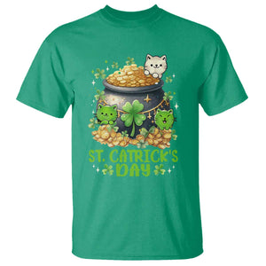 Cats St Patricks Day T Shirt Pot Of Gold Kitty Lover Lucky Irish TS10 Irish Green Print Your Wear
