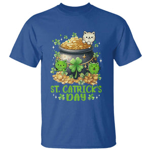 Cats St Patricks Day T Shirt Pot Of Gold Kitty Lover Lucky Irish TS10 Royal Blue Print Your Wear