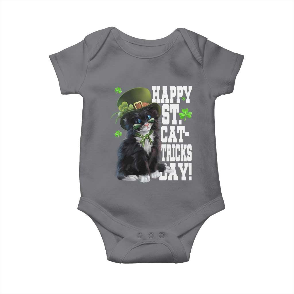 Shamrock Cat St Patricks Day Baby Onesie Kitty Mom Gift TS10 Charcoal Print Your Wear