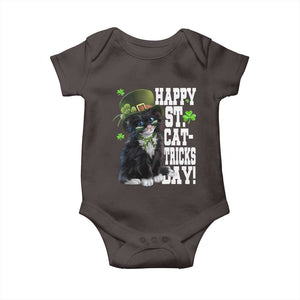 Shamrock Cat St Patricks Day Baby Onesie Kitty Mom Gift TS10 Dark Chocolate Print Your Wear