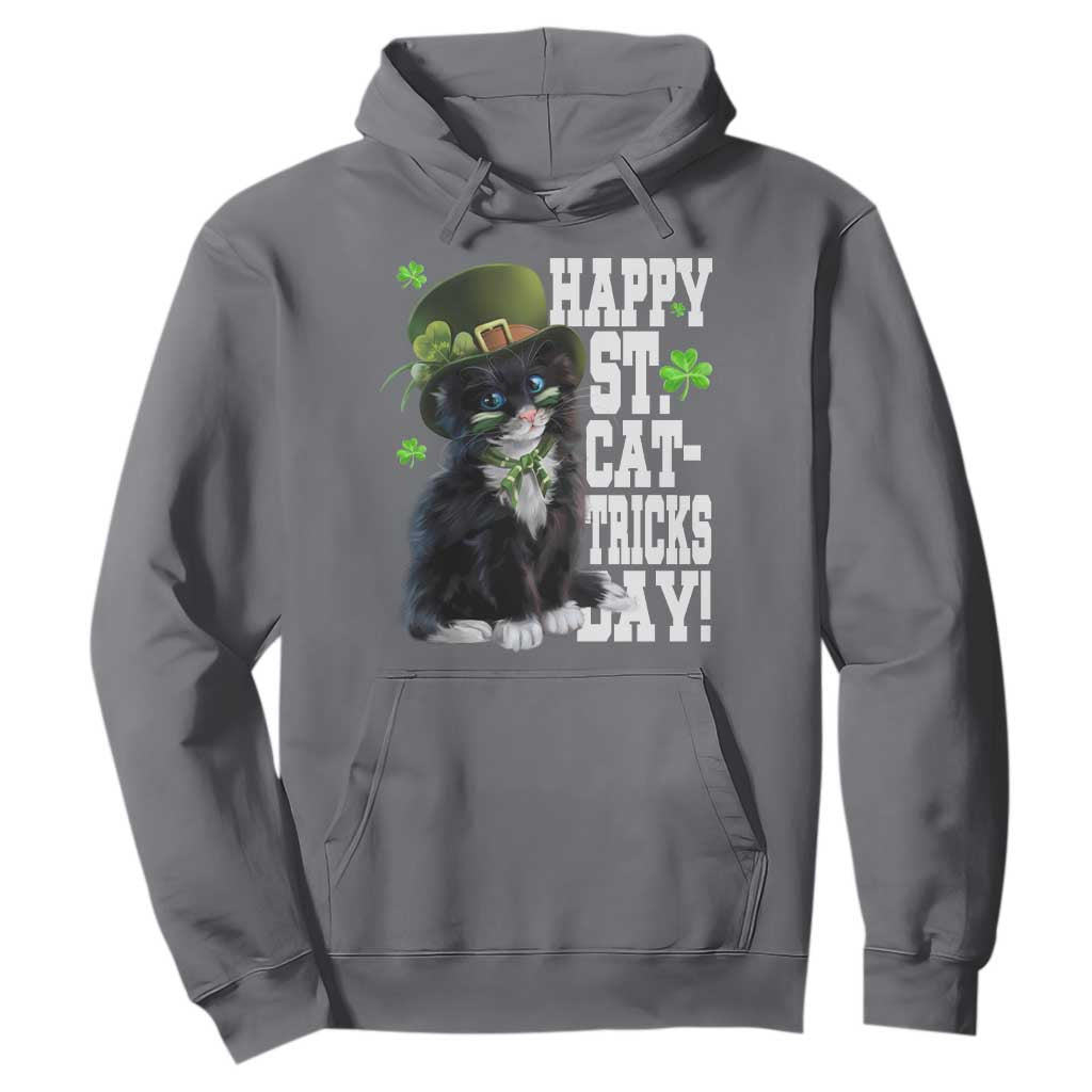 Shamrock Cat St Patricks Day Hoodie Kitty Mom Gift TS10 Charcoal Print Your Wear
