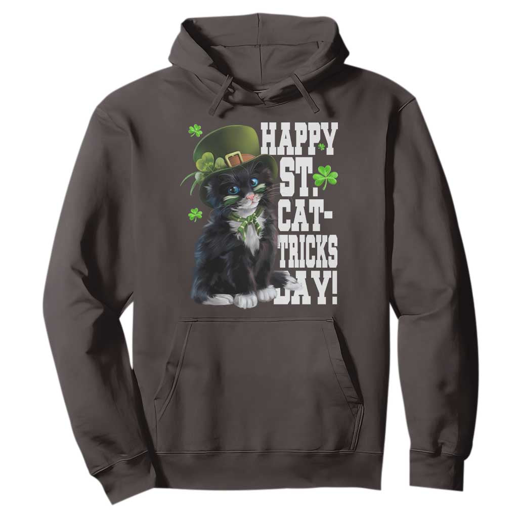 Shamrock Cat St Patricks Day Hoodie Kitty Mom Gift TS10 Dark Chocolate Print Your Wear