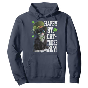 Shamrock Cat St Patricks Day Hoodie Kitty Mom Gift TS10 Navy Print Your Wear