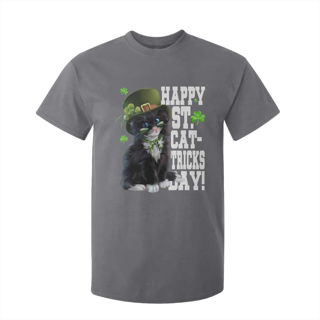 Shamrock Cat St Patricks Day T Shirt For Kid Kitty Mom Gift TS10 Charcoal Print Your Wear