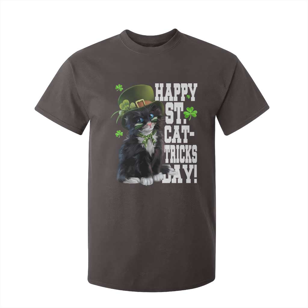 Shamrock Cat St Patricks Day T Shirt For Kid Kitty Mom Gift TS10 Dark Chocolate Print Your Wear