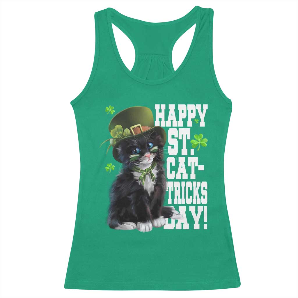 Shamrock Cat St Patricks Day Racerback Tank Top Kitty Mom Gift TS10 Irish Green Print Your Wear