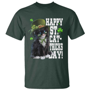 Shamrock Cat St Patricks Day T Shirt Kitty Mom Gift TS10 Dark Forest Green Print Your Wear