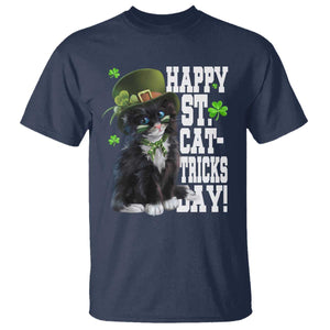 Shamrock Cat St Patricks Day T Shirt Kitty Mom Gift TS10 Navy Print Your Wear