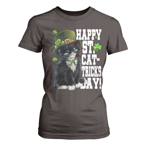 Shamrock Cat St Patricks Day T Shirt For Women Kitty Mom Gift TS10 Dark Chocolate Print Your Wear