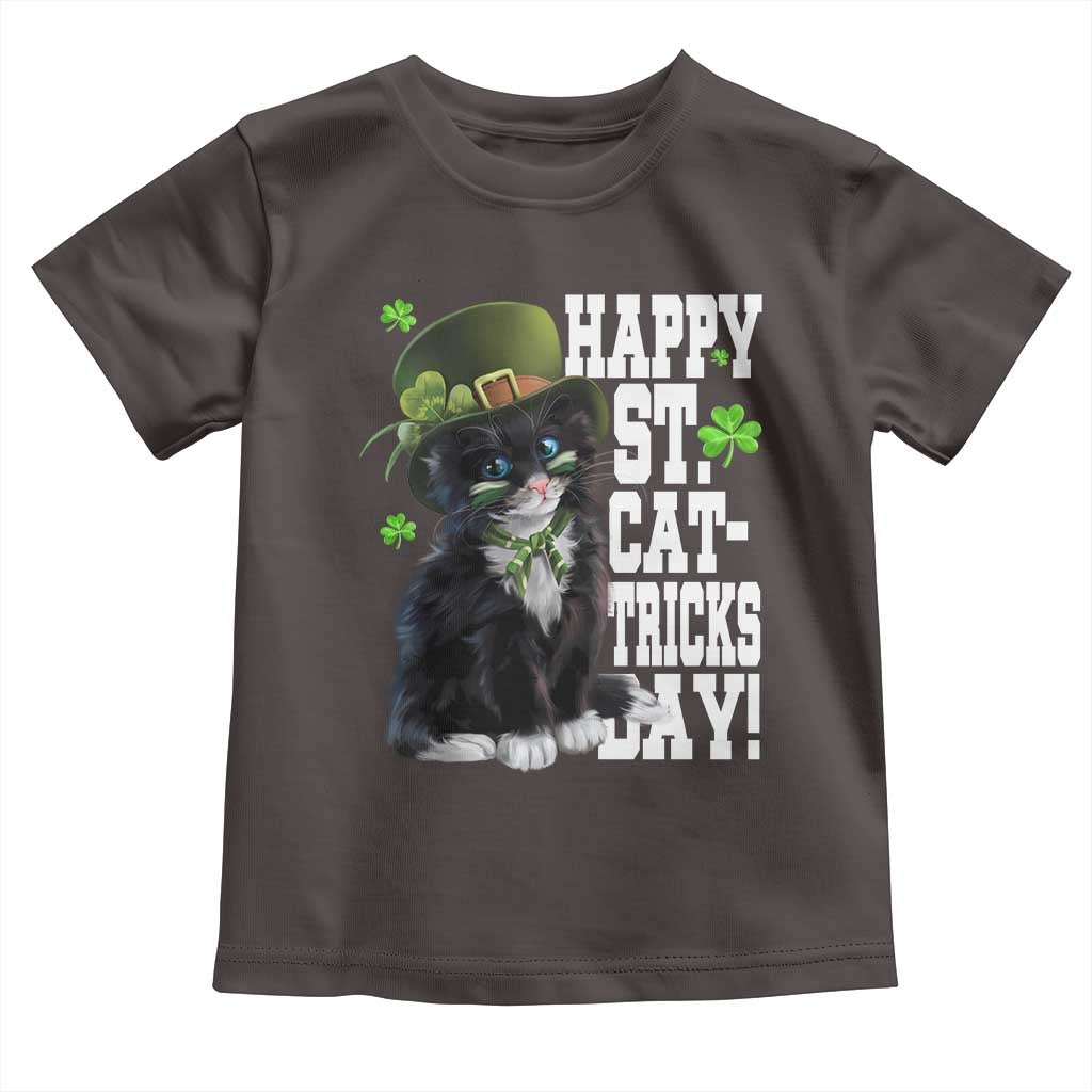 Shamrock Cat St Patricks Day Toddler T Shirt Kitty Mom Gift TS10 Dark Chocolate Print Your Wear