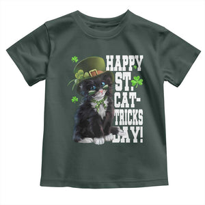 Shamrock Cat St Patricks Day Toddler T Shirt Kitty Mom Gift TS10 Dark Forest Green Print Your Wear