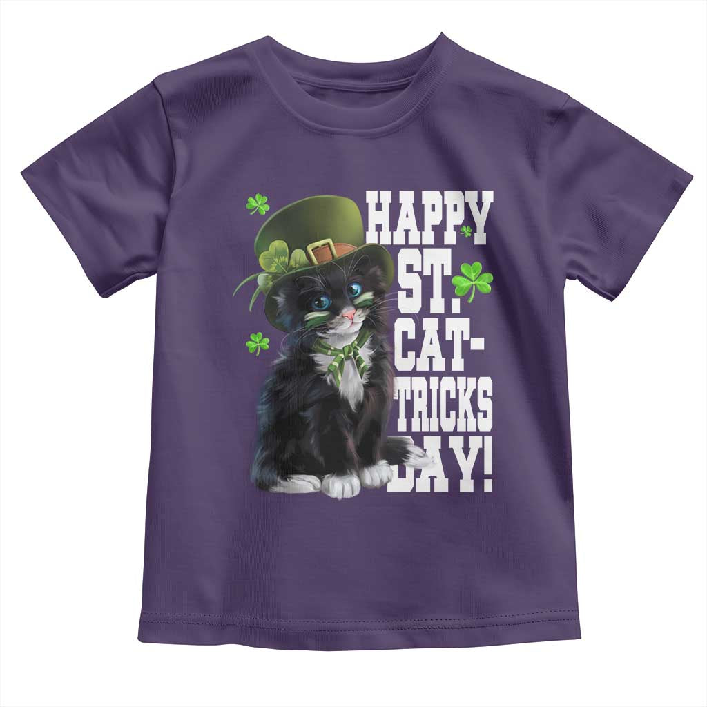 Shamrock Cat St Patricks Day Toddler T Shirt Kitty Mom Gift TS10 Purple Print Your Wear