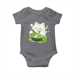 St Patrick's Day Cats Baby Onesie Irish Eating Ramen Noodles Cute Anime Shamrocks TS10 Charcoal Print Your Wear