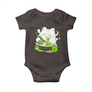 St Patrick's Day Cats Baby Onesie Irish Eating Ramen Noodles Cute Anime Shamrocks TS10 Dark Chocolate Print Your Wear