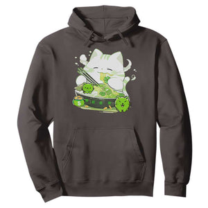 St Patrick's Day Cats Hoodie Irish Eating Ramen Noodles Cute Anime Shamrocks TS10 Dark Chocolate Print Your Wear