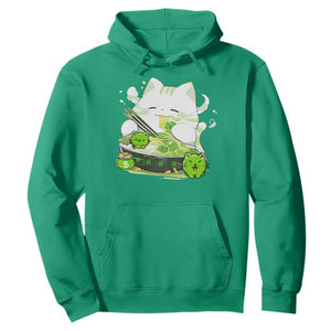 St Patrick's Day Cats Hoodie Irish Eating Ramen Noodles Cute Anime Shamrocks TS10 Irish Green Print Your Wear