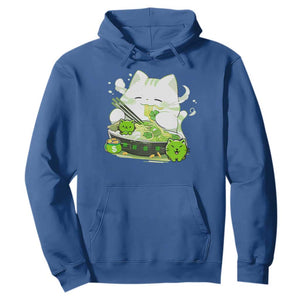 St Patrick's Day Cats Hoodie Irish Eating Ramen Noodles Cute Anime Shamrocks TS10 Royal Blue Print Your Wear