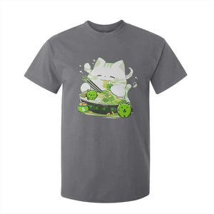 St Patrick's Day Cats T Shirt For Kid Irish Eating Ramen Noodles Cute Anime Shamrocks TS10 Charcoal Print Your Wear