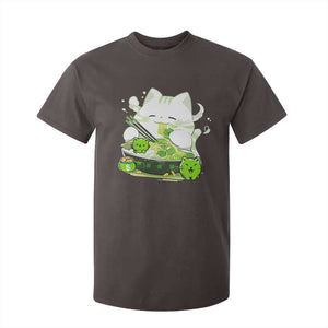 St Patrick's Day Cats T Shirt For Kid Irish Eating Ramen Noodles Cute Anime Shamrocks TS10 Dark Chocolate Print Your Wear