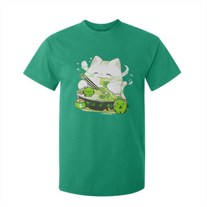 St Patrick's Day Cats T Shirt For Kid Irish Eating Ramen Noodles Cute Anime Shamrocks TS10 Irish Green Print Your Wear