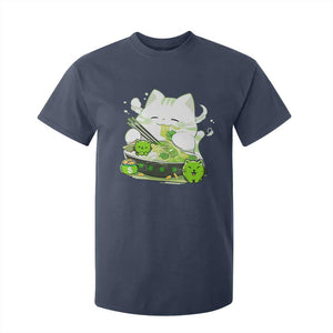 St Patrick's Day Cats T Shirt For Kid Irish Eating Ramen Noodles Cute Anime Shamrocks TS10 Navy Print Your Wear