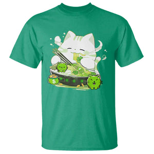 St Patrick's Day Cats T Shirt Irish Eating Ramen Noodles Cute Anime Shamrocks TS10 Irish Green Print Your Wear