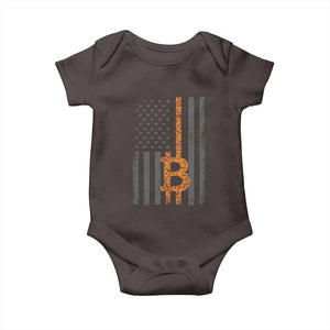 BTC Bitcoin American Flag Baby Onesie Crypto Buy the Dip TS10 Dark Chocolate Print Your Wear