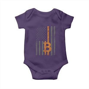 BTC Bitcoin American Flag Baby Onesie Crypto Buy the Dip TS10 Purple Print Your Wear