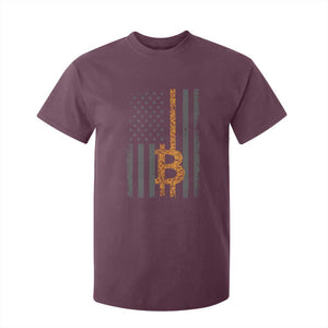 BTC Bitcoin American Flag T Shirt For Kid Crypto Buy the Dip TS10 Maroon Print Your Wear