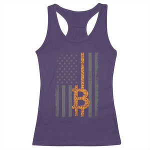 BTC Bitcoin American Flag Racerback Tank Top Crypto Buy the Dip TS10 Purple Print Your Wear