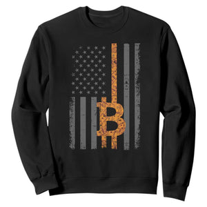 BTC Bitcoin American Flag Sweatshirt Crypto Buy the Dip TS10 Black Print Your Wear