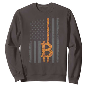 BTC Bitcoin American Flag Sweatshirt Crypto Buy the Dip TS10 Dark Chocolate Print Your Wear