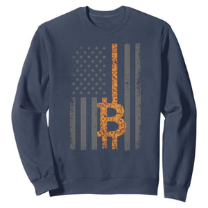 BTC Bitcoin American Flag Sweatshirt Crypto Buy the Dip TS10 Navy Print Your Wear