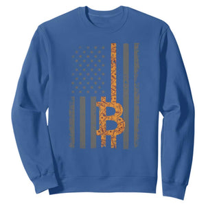 BTC Bitcoin American Flag Sweatshirt Crypto Buy the Dip TS10 Royal Blue Print Your Wear