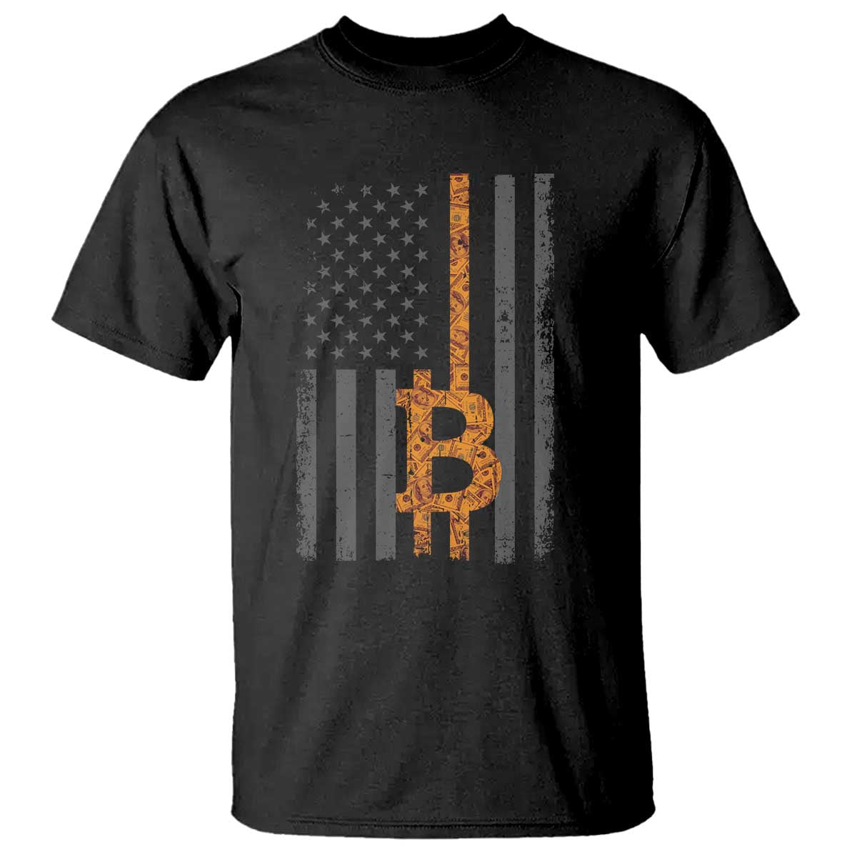 BTC Bitcoin American Flag T Shirt Crypto Buy the Dip TS10 Black Print Your Wear