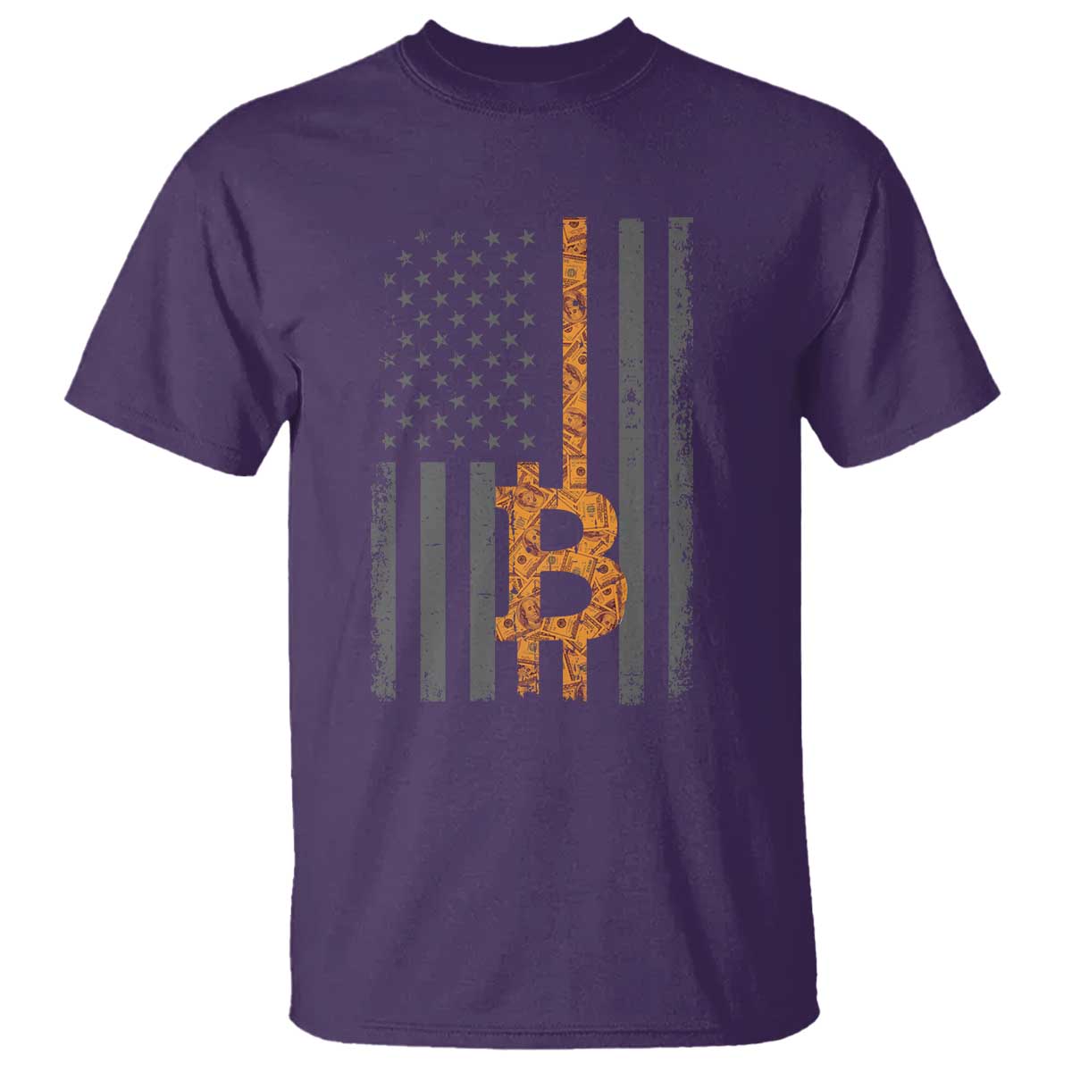 BTC Bitcoin American Flag T Shirt Crypto Buy the Dip TS10 Purple Print Your Wear