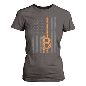 BTC Bitcoin American Flag T Shirt For Women Crypto Buy the Dip TS10 Dark Chocolate Print Your Wear