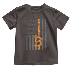 BTC Bitcoin American Flag Toddler T Shirt Crypto Buy the Dip TS10 Dark Chocolate Print Your Wear