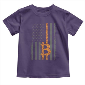 BTC Bitcoin American Flag Toddler T Shirt Crypto Buy the Dip TS10 Purple Print Your Wear