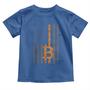 BTC Bitcoin American Flag Toddler T Shirt Crypto Buy the Dip TS10 Royal Blue Print Your Wear