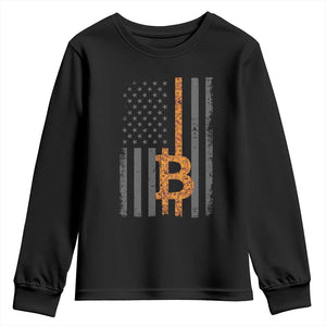 BTC Bitcoin American Flag Youth Sweatshirt Crypto Buy the Dip TS10 Black Print Your Wear