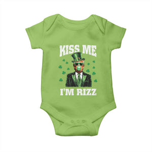 St. Patrick's Day Trump Bubble Gum Baby Onesie Funny Irish Kiss Me I'm Rizz TS10 Lime Print Your Wear