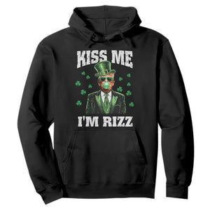 St. Patrick's Day Trump Bubble Gum Hoodie Funny Irish Kiss Me I'm Rizz TS10 Black Print Your Wear